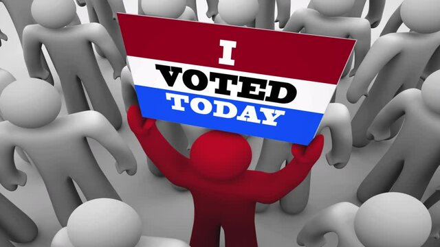 I Voted Today Person in Crowd Election Voting Day Pride 3d Animation