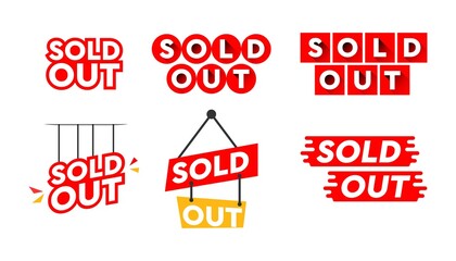Sold out banner set design template.