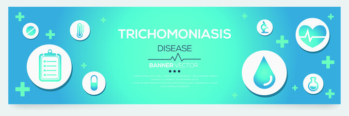 Creative (Trichomoniasis) disease Banner Word with Icons ,Vector illustration.