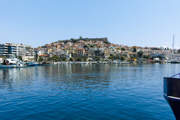 Fototapeta na wymiar Amazing panoramic view of city of Kavala, Greece