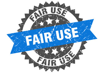fair use stamp. grunge round sign with ribbon