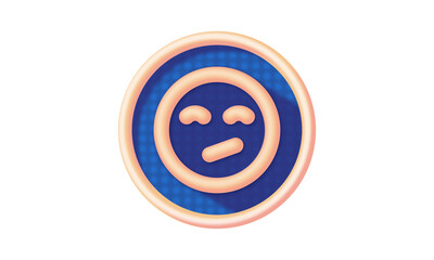 Emoji Smiley Icon Set design as dotted plastic glance badge
