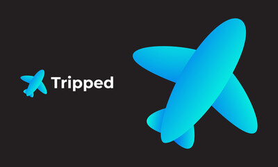 Airplane symbol, Tripped Modern Logo