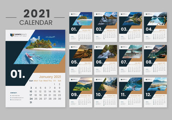 Creative Wall Calendar 2021  Happy New Year