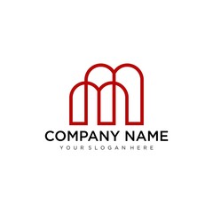 Letter M line logo design. Linear creative minimal monochrome monogram symbol. Universal elegant vector sign design. Premium business logotype. Graphic alphabet symbol for corporate business identity
