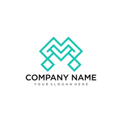 Letter M line logo design. Linear creative minimal monochrome monogram symbol. Universal elegant vector sign design. Premium business logotype. Graphic alphabet symbol for corporate business identity
