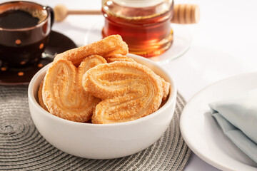 Sweet cookies on breakfast table