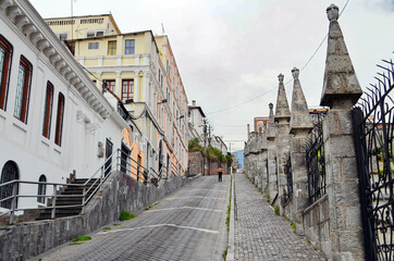 Quito, Ecuador - Street by Basílica del Voto Nacional