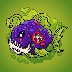 Obraz premium Zombie fish monster
