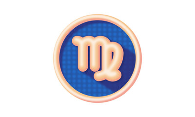 Zodiac Astrology Icon Set design as dotted plastic glance badge