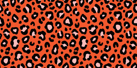 Colorful leopard seamless pattern. Fashion stylish vector texture.