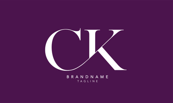Alphabet letters Initials Monogram logo CK, KC, C and K