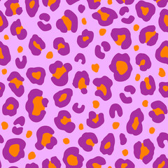 Colorful leopard seamless pattern. Fashion stylish vector texture.