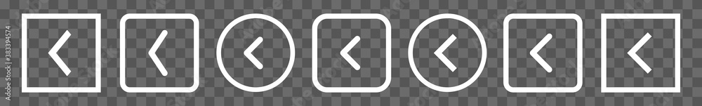 Wall mural back button icon white line | previous buttons illustration | video audio player navigate symbol | l