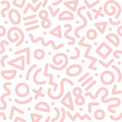 Seamless monochrome geometric pattern. Fashion 80-90s. Hipster Memphis style.