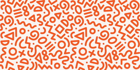 Seamless monochrome geometric pattern. Fashion 80-90s. Hipster Memphis style.