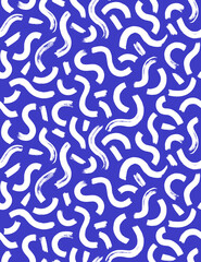 Vector hipster seamless pattern with brush stroke elements. Stylish colorful abstract background.