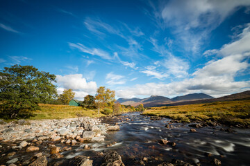 time lapse footage of a highland river near bridge of orchy on the west highland way in the argyll region of the highlands of Scotland during autumn © Andy Morehouse