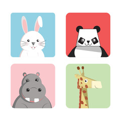 Cute Animal illustration set for nursery 