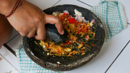 cooking in the kitchen