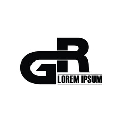 Letter GR simple logo design vector