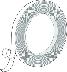 Professional Tape Vector / Line Drawing. Icon, Logo, Design, Element