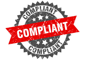 Obraz premium compliant stamp. grunge round sign with ribbon