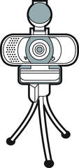 Professional Webcam Vector / Line Drawing. Icon, Logo, Design, Element