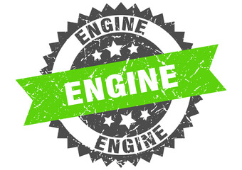 Fototapeta premium engine stamp. grunge round sign with ribbon