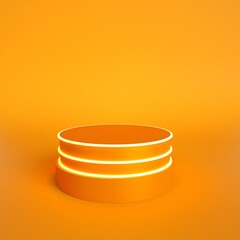 podio orange, yellow, neon, 3D illustration
