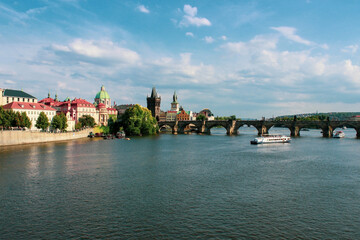Prague Charles Bridge and the rivers