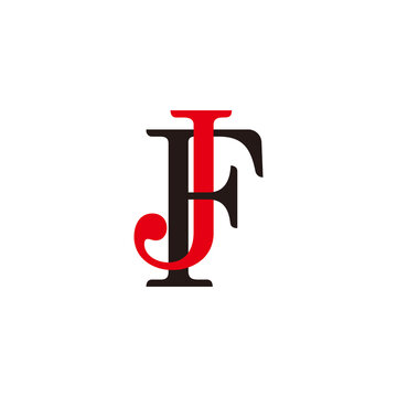 letter jf linked colorful simple logo vector
