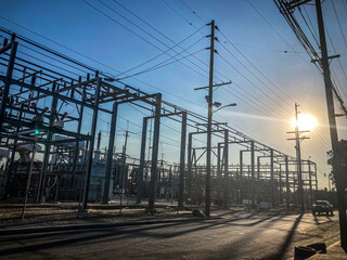 power lines at power plant