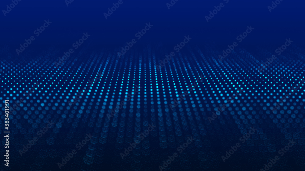 Poster network connection structure. technological black background. big data visualization. 3d rendering.