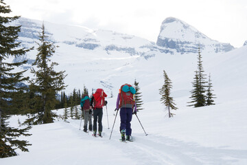 Fototapeta na wymiar Winter ski adventures in British Columbia Canada