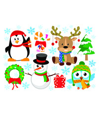Obraz na płótnie Canvas animal winter mascot cartoon in vector