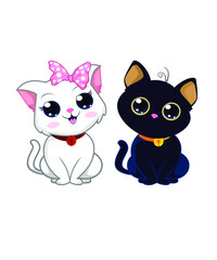 Fototapeta premium cat cute mascot cartoon in vector