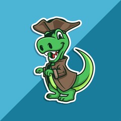 t-rex pirates mascot. vector illustration
