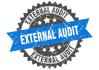 Obraz premium external audit stamp. grunge round sign with ribbon