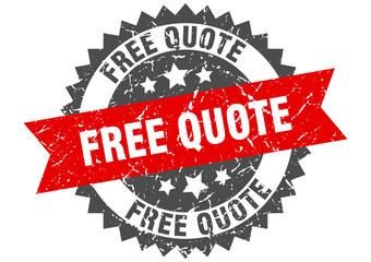 free quote stamp. grunge round sign with ribbon