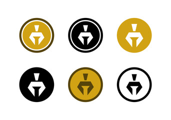 Spartan warrior logo set, abstract gladiator icon collection - Vector