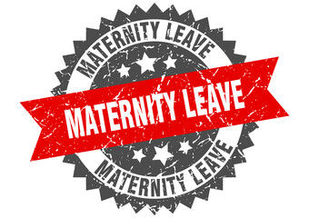 maternity leave stamp. grunge round sign with ribbon