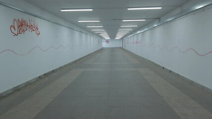 Scary empty long passage scene