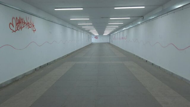 Scary empty long passage scene