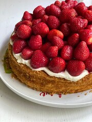 raspberry cake on a plate