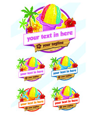 rainbow ice cream logo vector