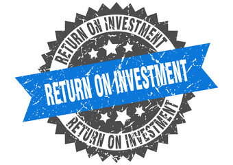 Obraz premium return on investment stamp. grunge round sign with ribbon