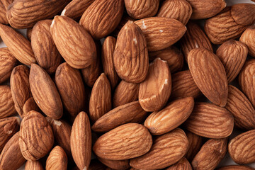 Close Up of a group of raw Almonds