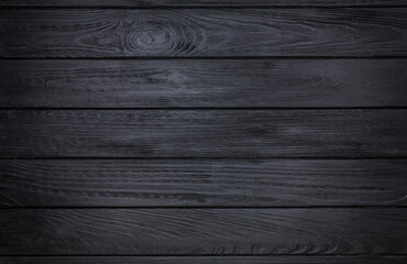 Wooden background, old wooden planks texture. Black wood oak table