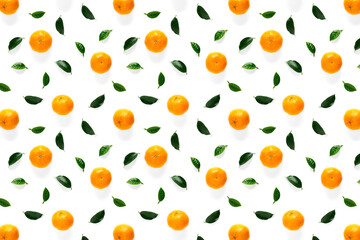 Isolated tangerine citrus collection background with leaves. Tangerines or mandarin orange fruits on white background. mandarine orange background.